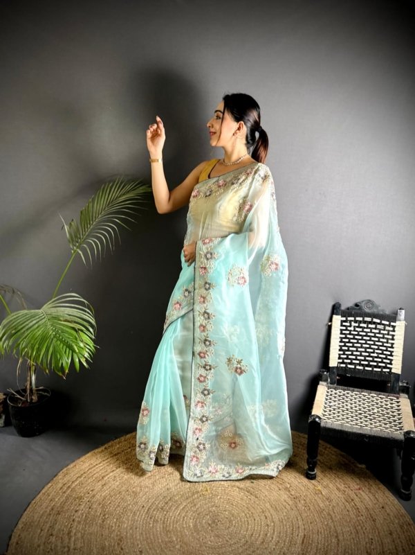 Premium Organza Silk Designer Saree