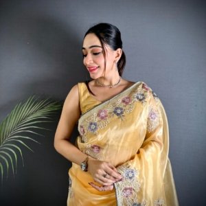 Premium Organza Silk Designer Saree - Image 6