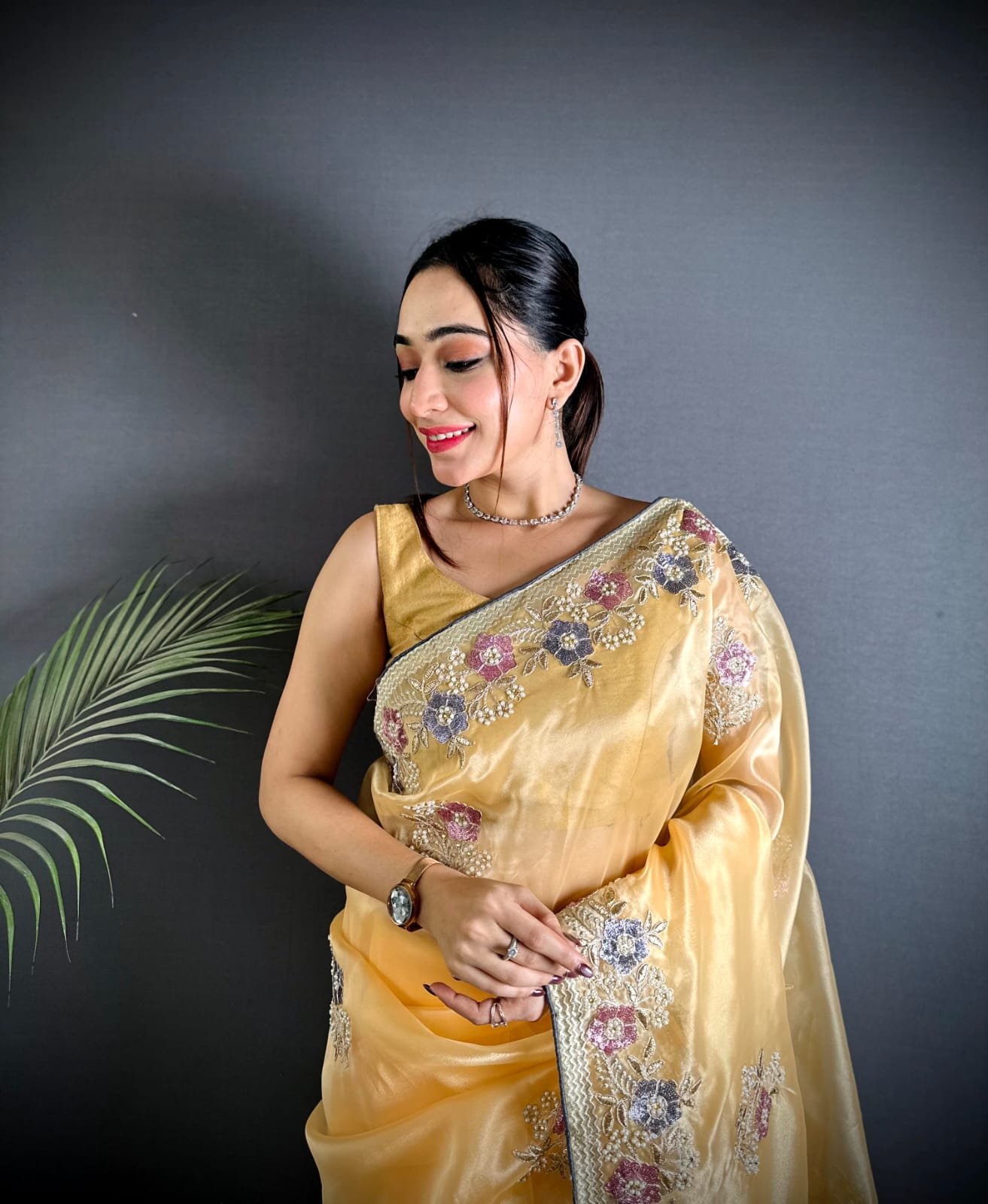 Premium Organza Silk Designer Saree - Image 6