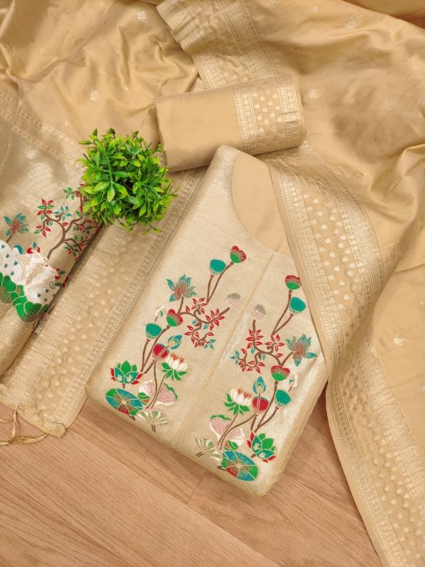 Premium Royal Paithani Silk Dress Material Set