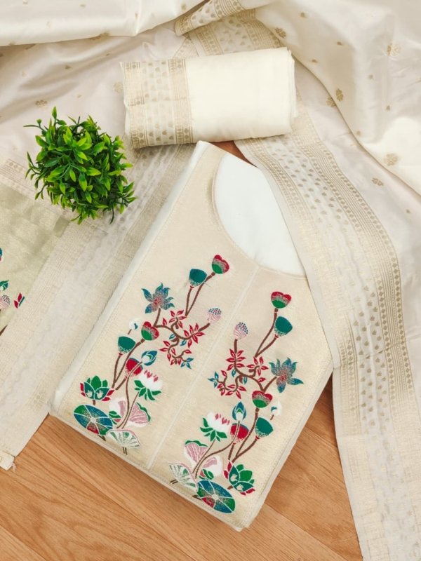 Premium Royal Paithani Silk Dress Material Set