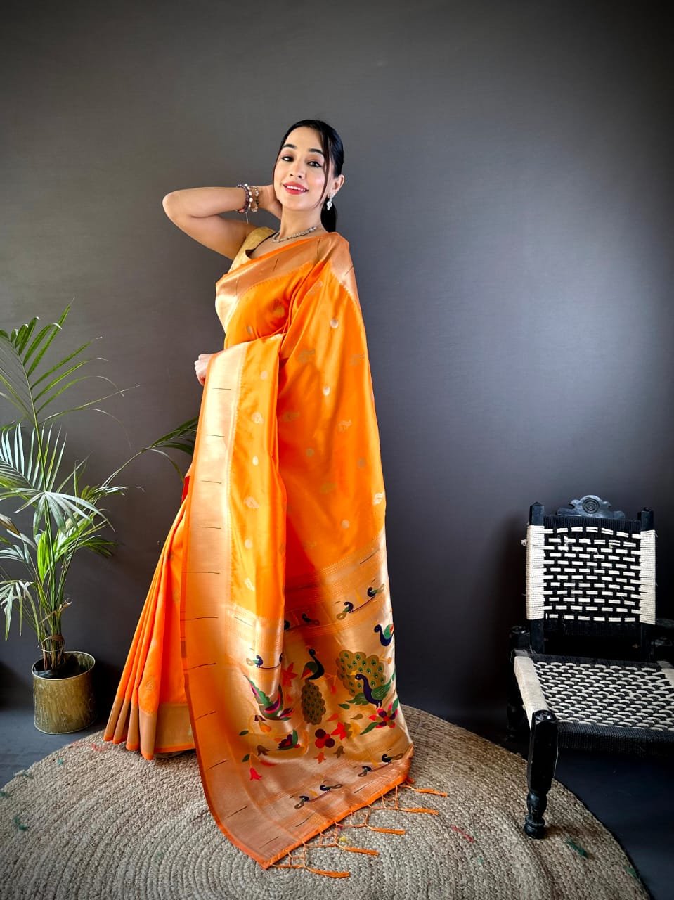 Premium Kanchipuram Pethani Silk Saree - Image 7