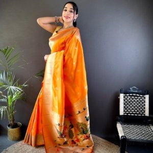 Premium Kanchipuram Paithani Silk Saree - Image 7