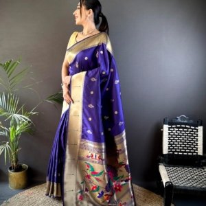 Premium Kanchipuram Pethani Silk Saree - Image 3