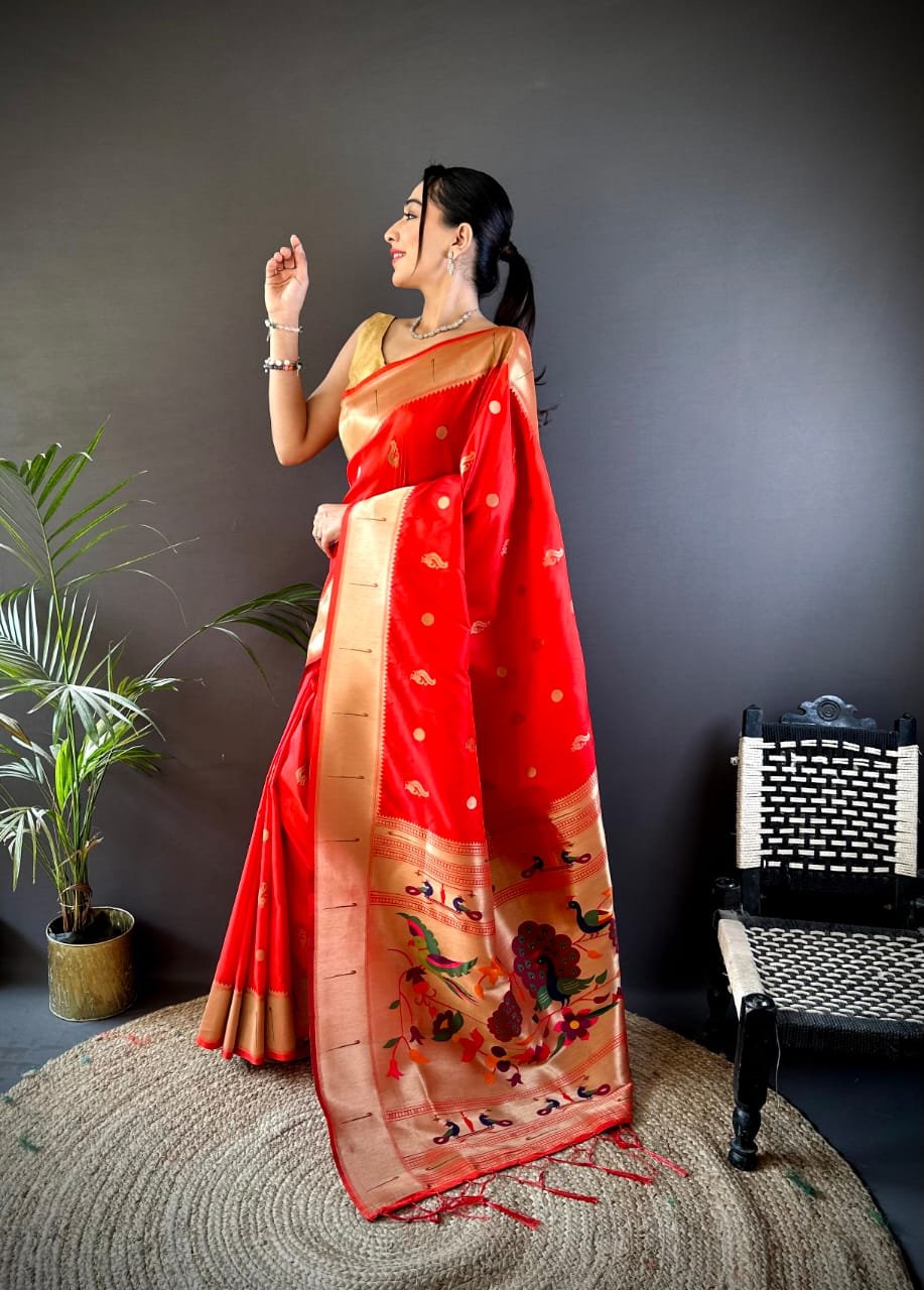 Premium Kanchipuram Pethani Silk Saree - Image 6