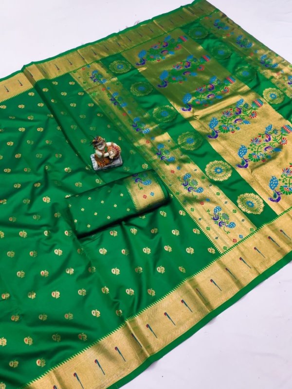 Premium Banarasi Lichi Silk Paithani Saree