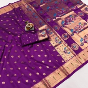 Premium Banarasi Lichi Silk Paithani Saree