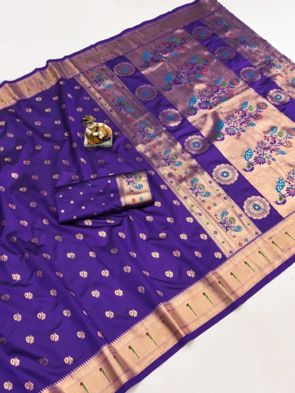Premium Banarasi Lichi Silk Paithani Saree