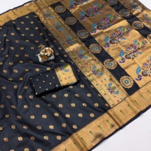 Premium Banarasi Lichi Silk Paithani Saree - Image 2
