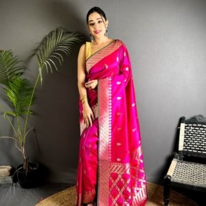 Kasturi Banarasi Lichi Silk Saree - Image 3