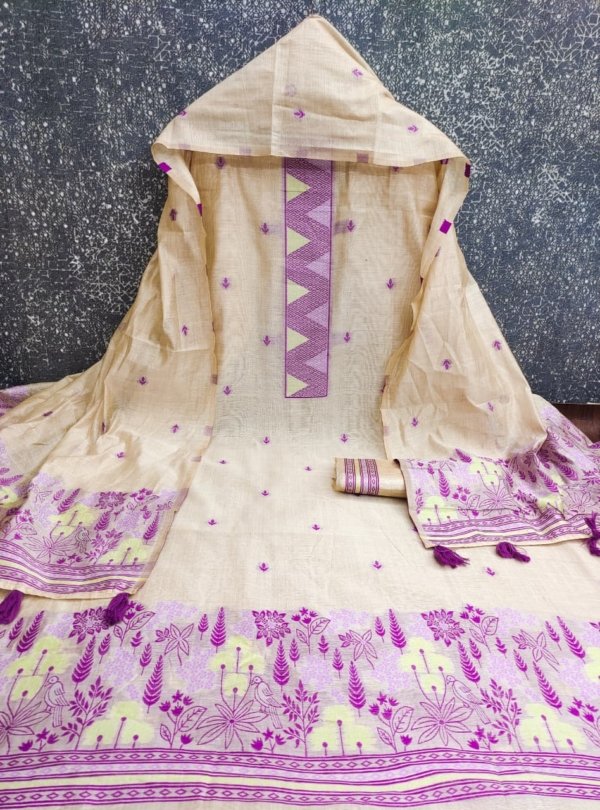 Premium Muga Cotton Weaving Suit Set