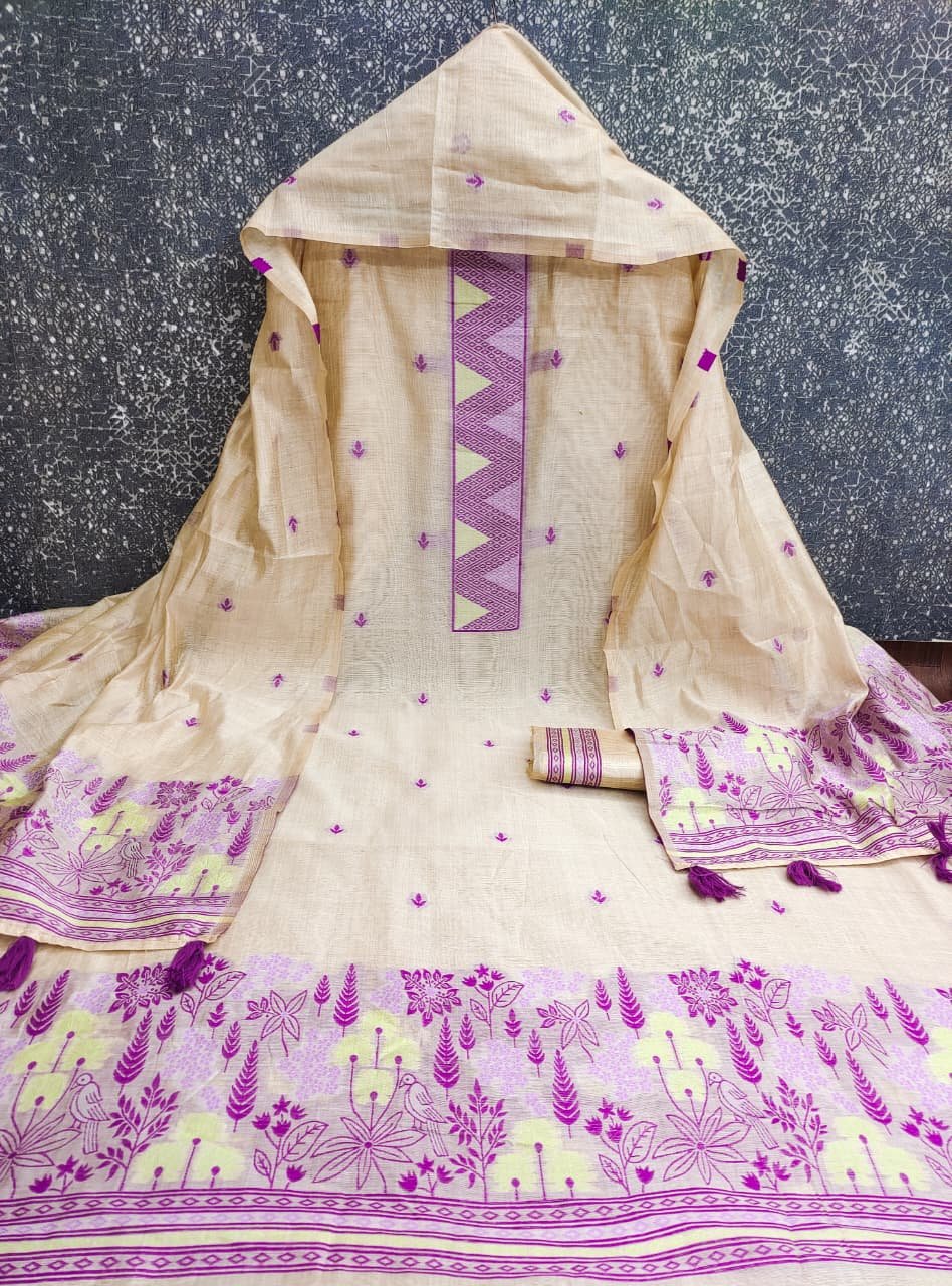 Premium Muga Cotton Weaving Suit Set - Image 4