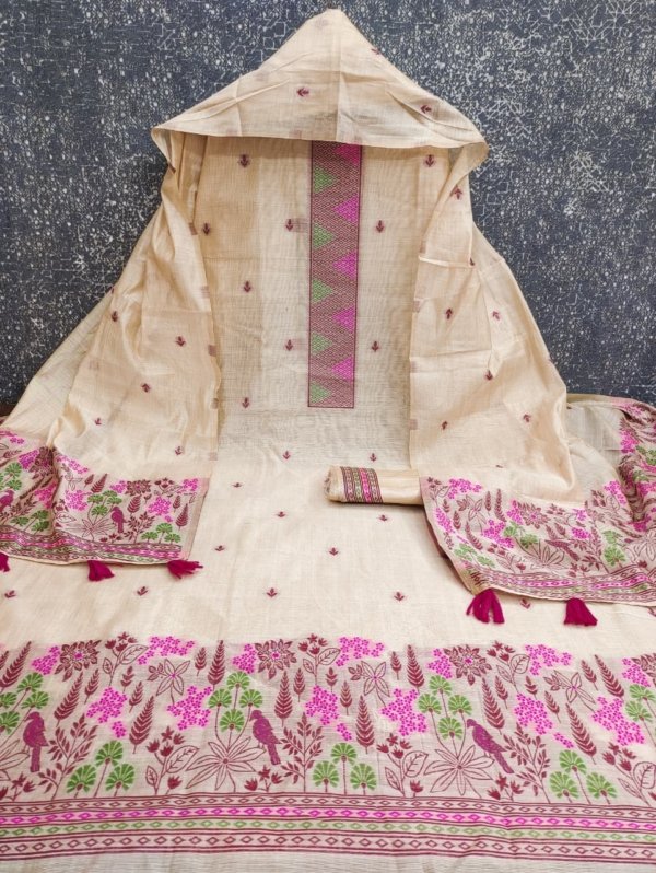 Premium Muga Cotton Weaving Suit Set